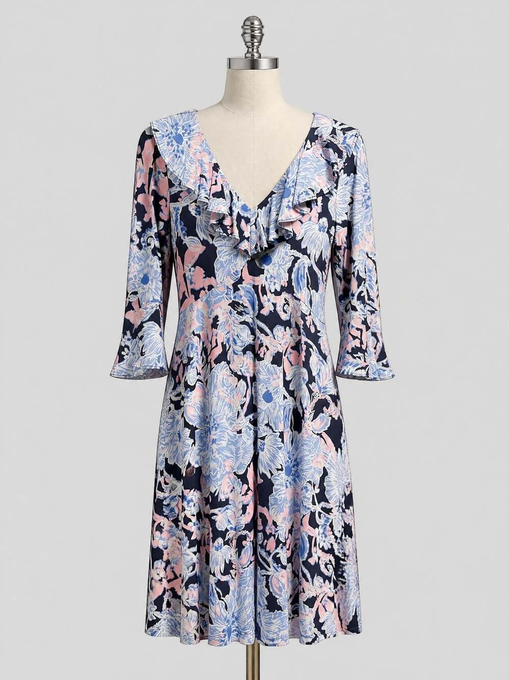 Lilly Pulitzer Floral Ruffle Midi Dress Size XS